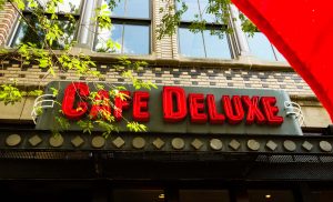 Cafe Deluxe near Topaz House Apartments in Downtown Bethesda, MD