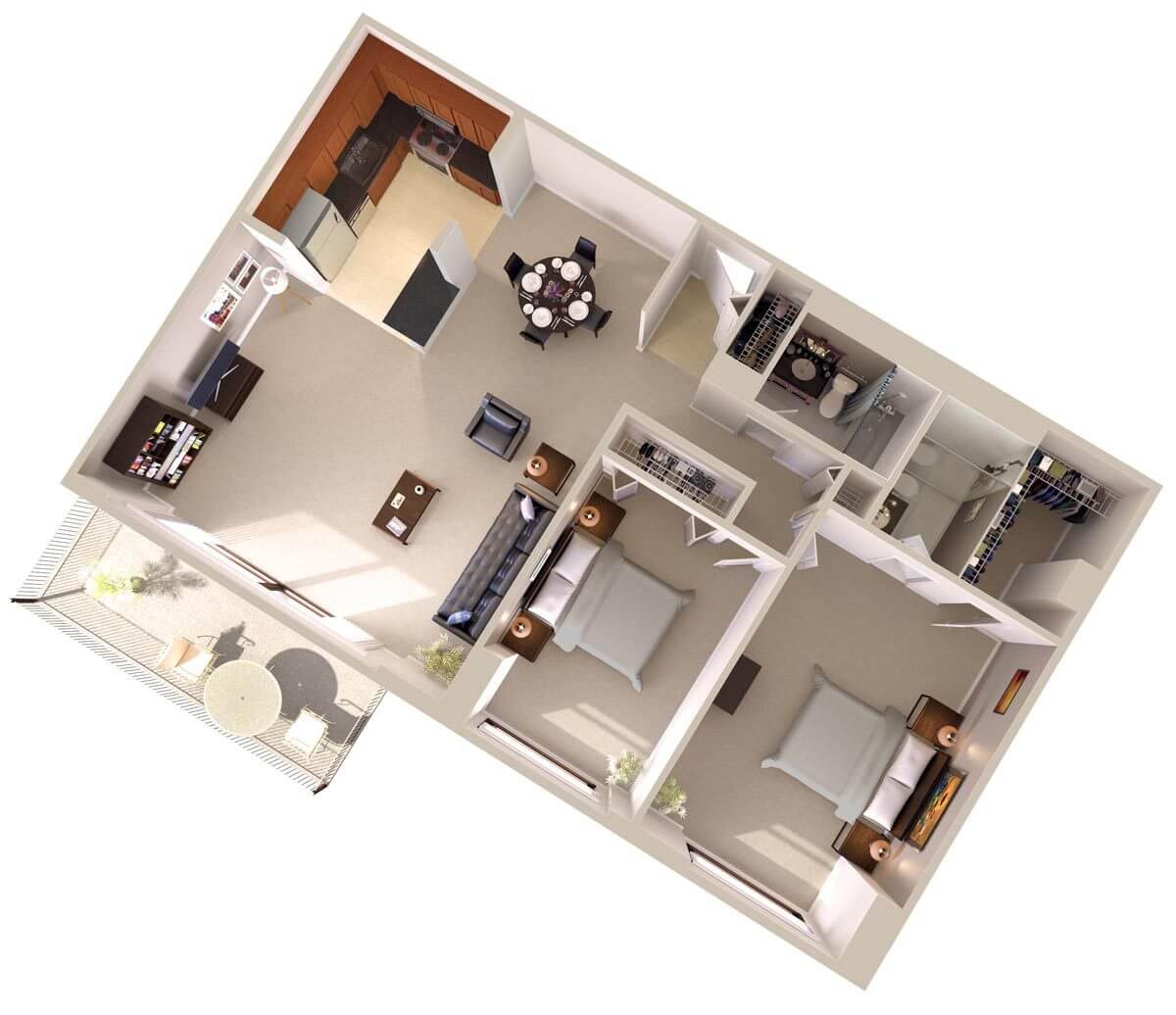 Two Bedroom Apartment Floor Plans