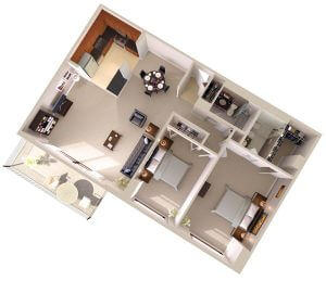 Topaz House Large Two Bedroom Apartments Floor Plan